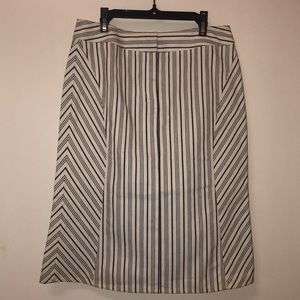 Express Pencil Skirt - White w/Blue Strips